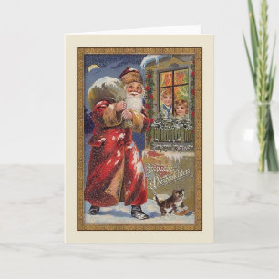 Retro German Fröhliche Weihnachten Weihnachten Car