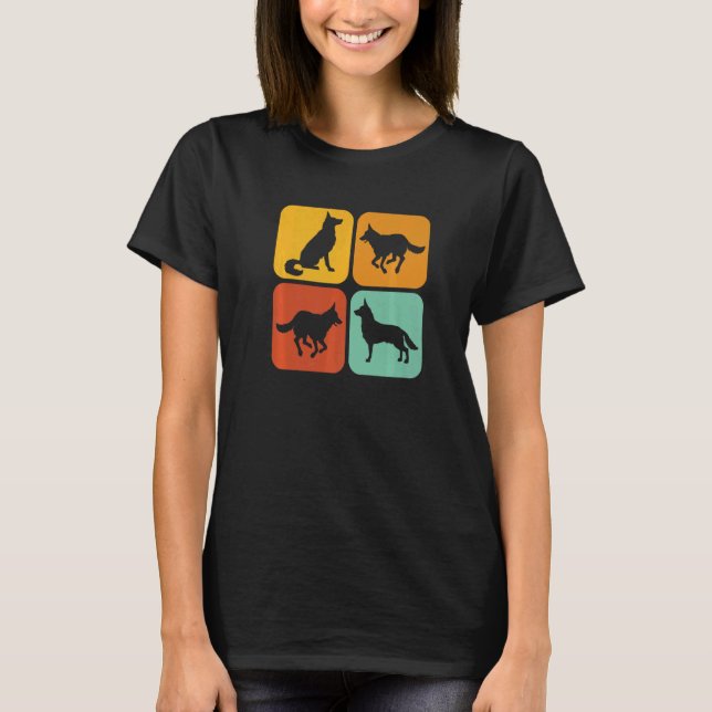 Retro German Shepherd I Ästhetik I German Shepher T-Shirt (Vorderseite)