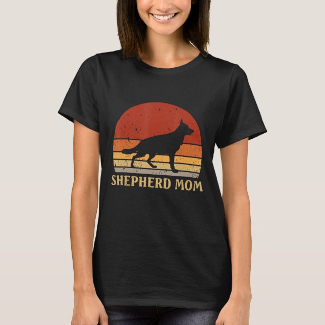 Retro German Shepherd Mama Dog Mother Pet Schäfer T-Shirt (Vorderseite)
