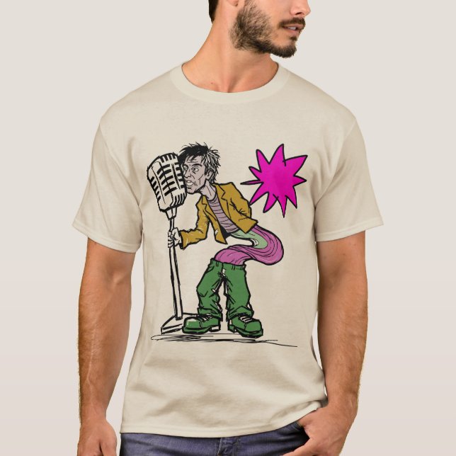 Retro Gesangs-Expressionismus-Kunst-Design T-Shirt (Vorderseite)