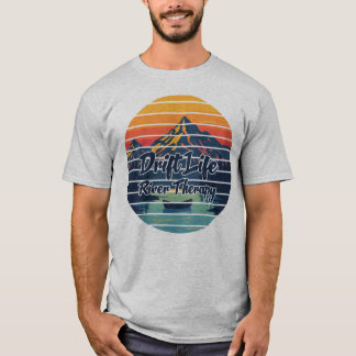 Retro-Geschenk für Fliegenfischen-Driftboot-Flusst T-Shirt
