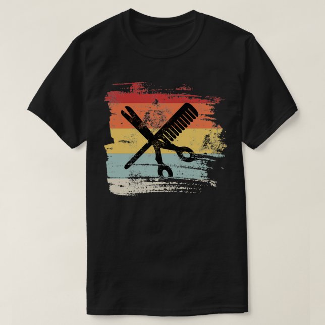 Retro-Geschenk für Friseur T-Shirt (Design vorne)