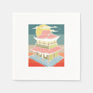 Retro-Geschenk für Vintage chinesische Pagodas-Chi Serviette