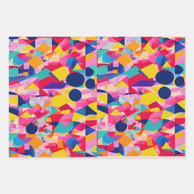 Retro Geschenkpapier Set (Vorderseite 3)