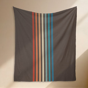 Retro-Gestreift Minimalist 70er Fleecedecke