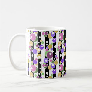 Retro, gestreift und Punkte Kaffeetasse