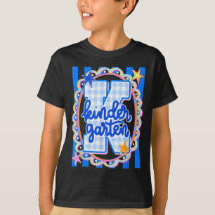 Retro gestreifte Erzieherin im Kindergarten Schüle T-Shirt