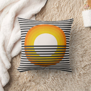 Retro gestreifter Sonnenuntergang Minimalist Kissen