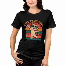 Retro-gestreiftes Bleib-Positiv-Katze-Design