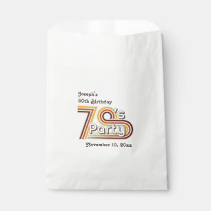 Retro gestreiftes Siebzigerjahre Party Geschenktütchen