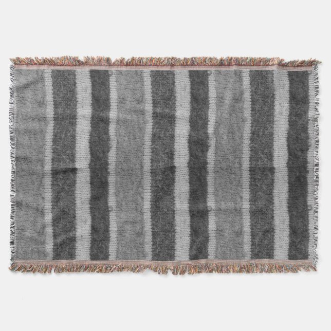 Retro gestricktes Schwarzweiss-Streifenmuster Decke (Vorderseite)