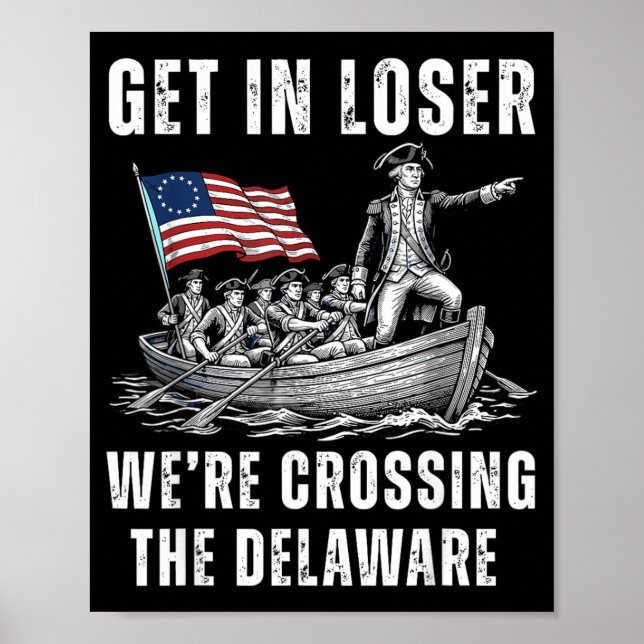 Retro Get In Crossing The Delaware 4. Juli Poster (Vorne)