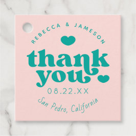 Retro Gewerkschaft Rosa und Aquamarine Hochzeit Vi Geschenkanhänger