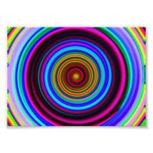 Retro gewundenes Kreis-Neonmuster Fotodruck