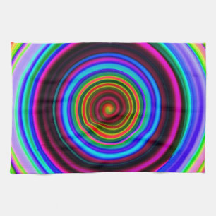 Retro gewundenes Kreis-Neonmuster Handtuch