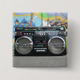 Retro Ghettoblaster-Radioknopf Button