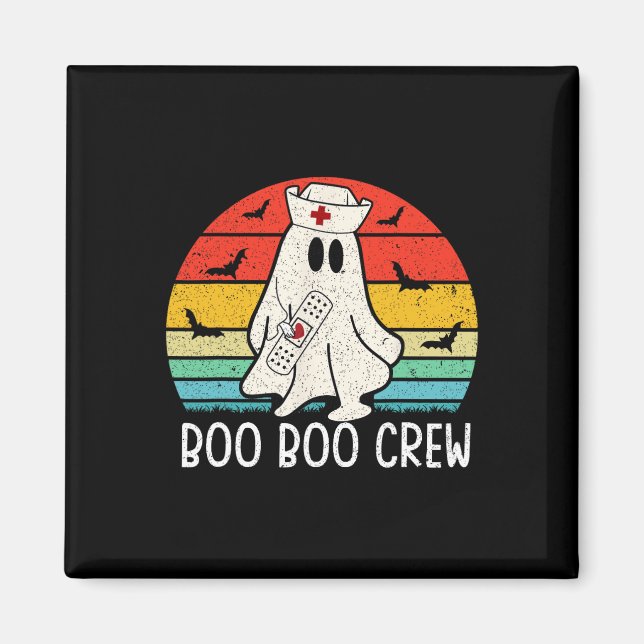 Retro Ghost Boo Crew Frauen Kindergärten Magnet (Vorne)