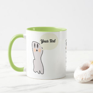 Retro Ghost Boo Name Message Halloween Tasse
