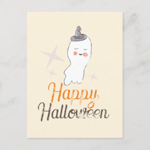 Retro Ghost Doodle Halloween Design Postkarte