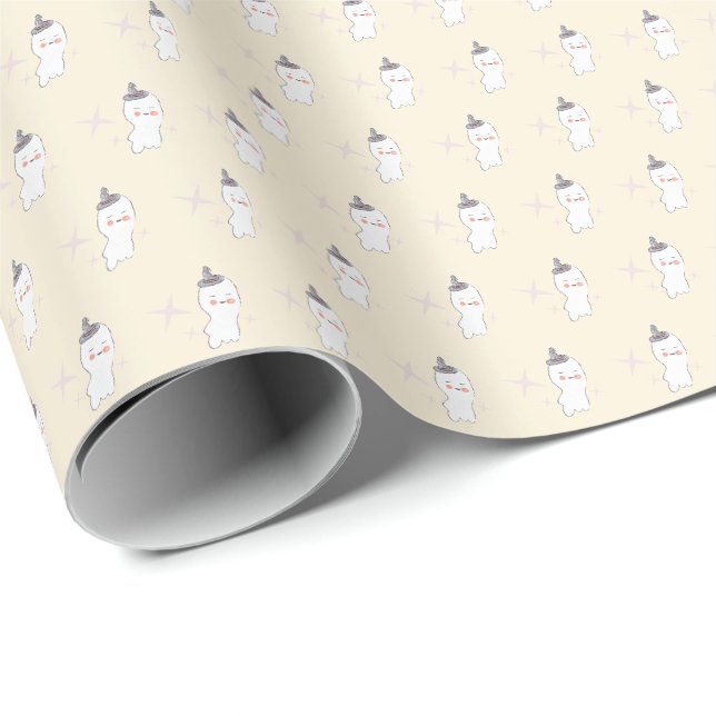 Retro Ghost Doodle Halloween-Muster Geschenkpapier (Rolleneckpunkt)