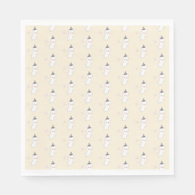 Retro Ghost Doodle Halloween-Muster Serviette (Vorderseite)