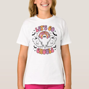 Retro Ghost Halloween T - Shirt - "Lass's Go Ghoul