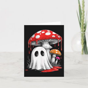 Retro Ghost Mushroom Halloween Vibes Niedlich Groo Karte