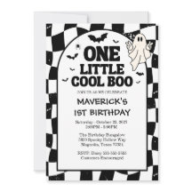 Retro Ghost One Halloween Boy 1st Birthday