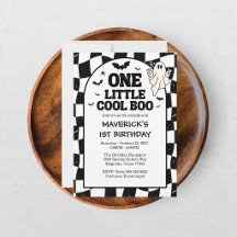 Retro Ghost One Halloween Boy 1st Birthday