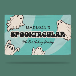 Retro Ghosts Halloween Kindergeburtstag Party Banner
