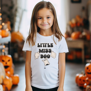Retro Ghosts Little Miss Boo Halloween T-Shirt