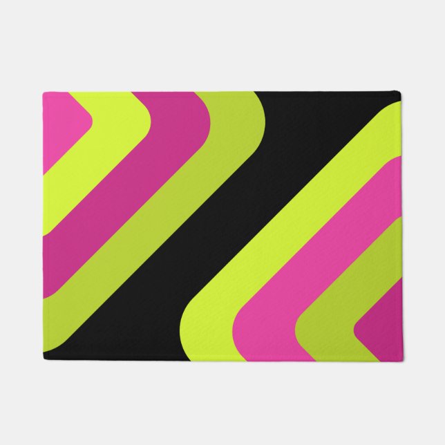 Retro Giant Diamonds Chartreuse Magenta Fußmatte (Vorderseite)