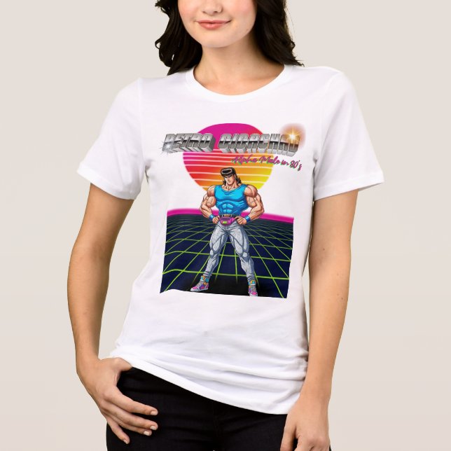 Retro Gigachad  Tri-Blend Shirt (Vorderseite)