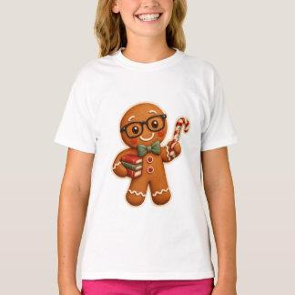 Retro-Gingerbread-Lehrer-Weihnachten-Mädchen-T-Shi T-Shirt