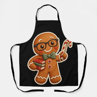 Retro-Gingerbread-Lehrer-Weihnachts-Schürze Schürze