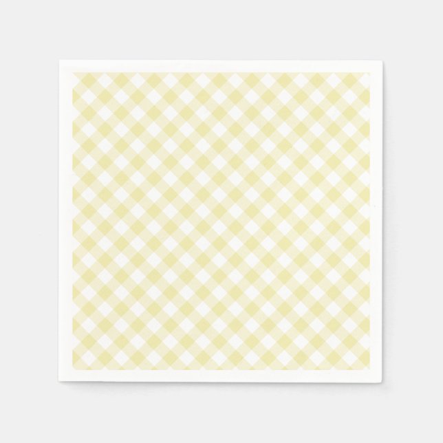 Retro-Gingham-Buttergelb Serviette (Vorderseite)