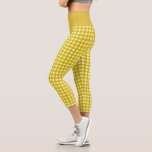 Retro Gingham Kariert in Mustard Yellow  Capri Leggings<br><div class="desc">Retro Gingham Kariert in Mustard Yellow Capri Leggings</div>
