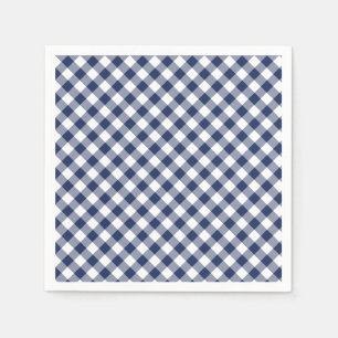 Retro-Gingham Navyblau Serviette