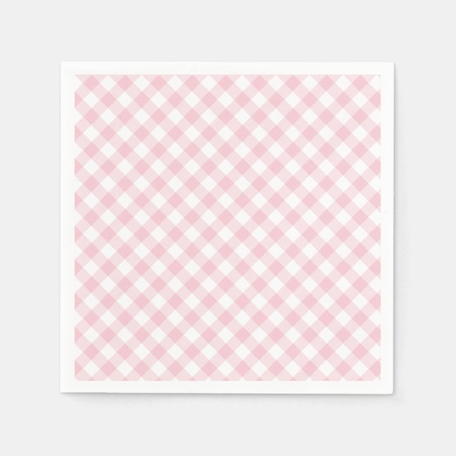 Retro Gingham Rosa Serviette (Vorderseite)