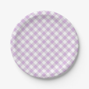 Retro-Gingham Soft-Lila Pappteller