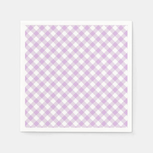 Retro Gingham Soft Lila Serviette