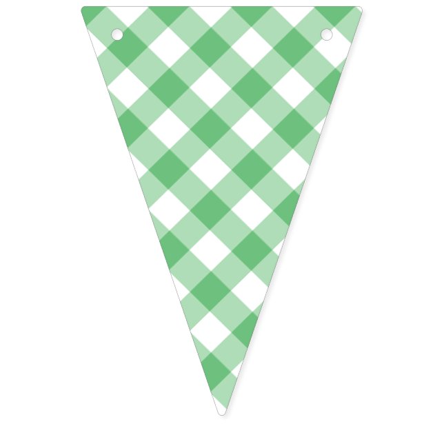 Retro Gingham Summer Green Wimpelkette (Erste Fahne)