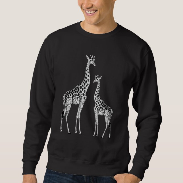 Retro Giraffe Funny Safari Sweatshirt (Vorderseite)