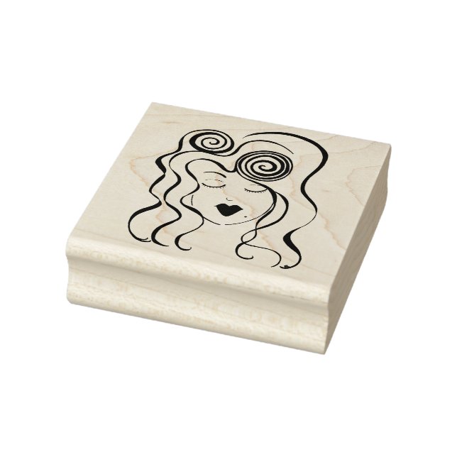 Retro Girl-Briefmarke Gummistempel (Stempel)