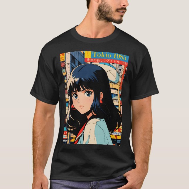 Retro Girl Cute Anime Tokio 80S T-Shirt (Vorderseite)