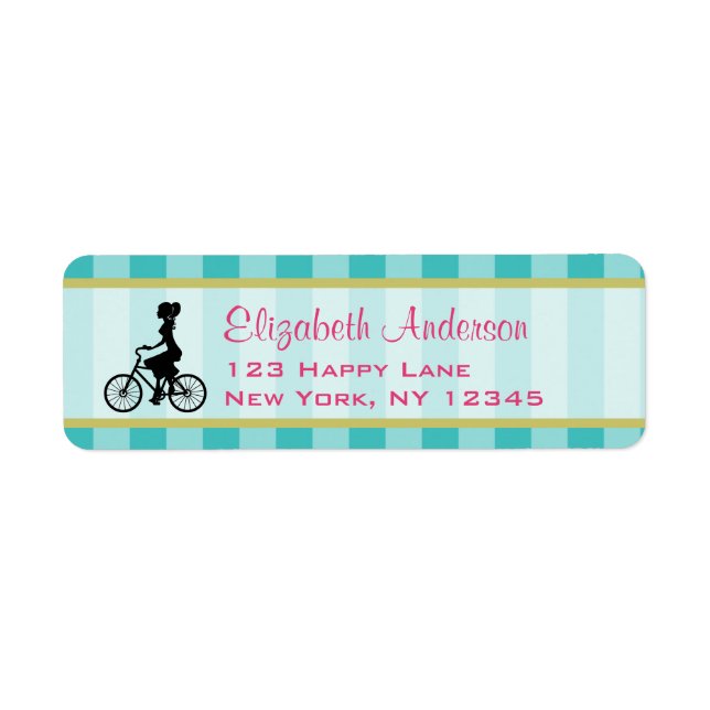 Retro Girl Cyclist Silhouette (Vorne)