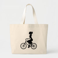 Retro Girl Cyclist Silhouette