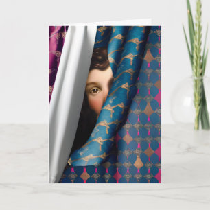 RETRO GIRL FUNNY HELLO GREETING CARD KARTE