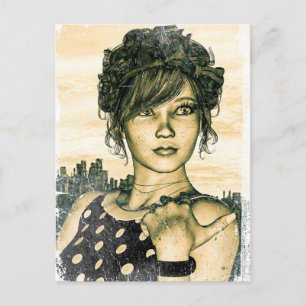 Retro Girl Postkarte