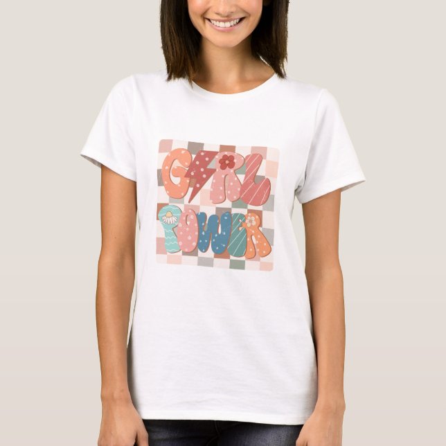 Retro Girl Power T-Shirt (Vorderseite)